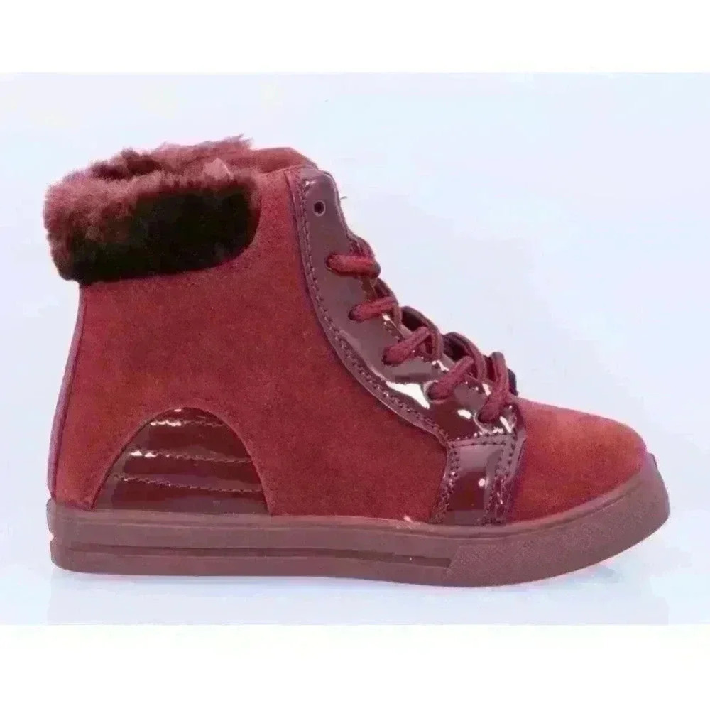 NEW NIB I Heart Yokids Little Kids Burgundy Talia High-Top Sneaker Boots Size 10